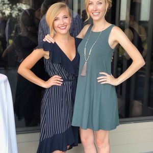 LOFT Petite Midi Dress with Flutter Sleeve